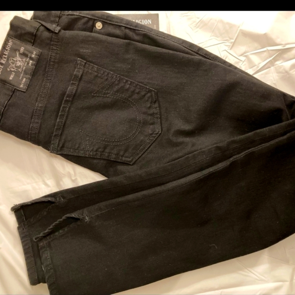 True Religion Black Halle Hugh Rise Super Skunny Size 31